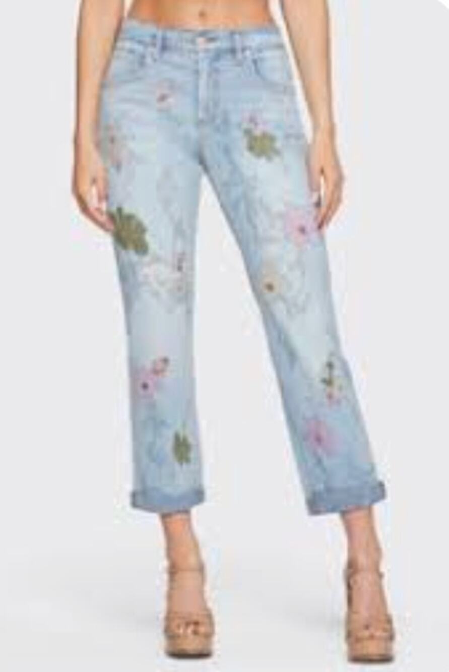 JESSICA SIMPSON Jeans Mika Bestie Floral Embroidery Size 28 Stretch